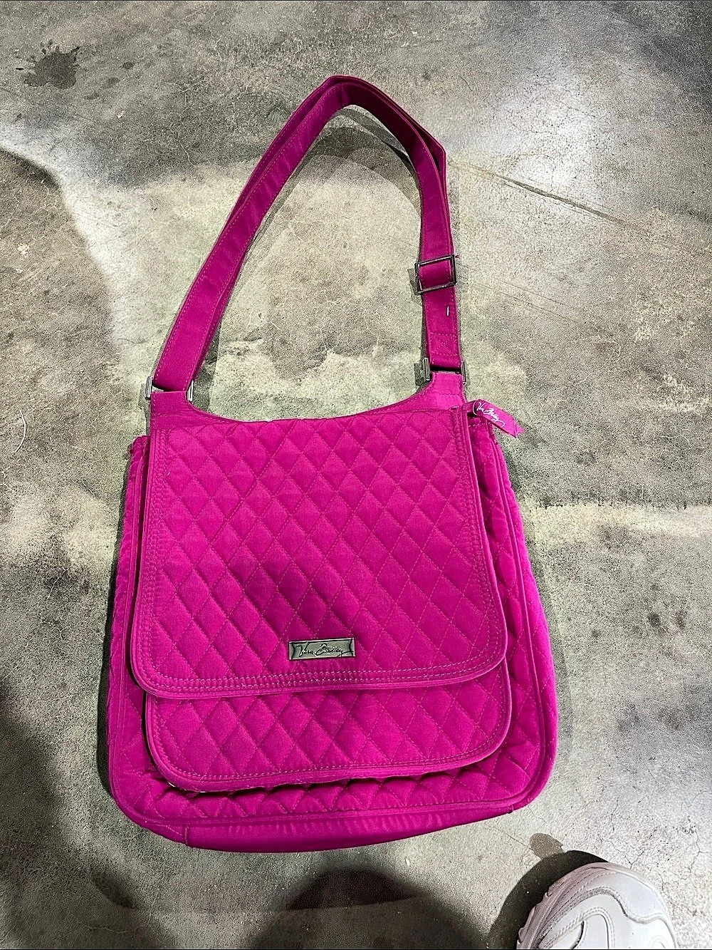 Vera Bradley On the Go Crossbody Shoulder Bag fuchsia